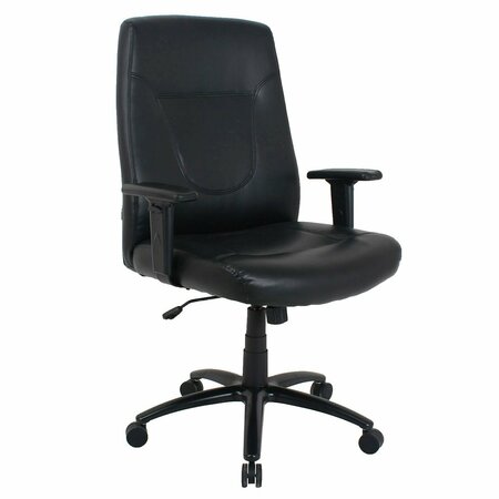 INTERION BY GLOBAL INDUSTRIAL Interion Antimicrobial Bonded Leather Big & Tall Executive Chair, Black 695504-AM